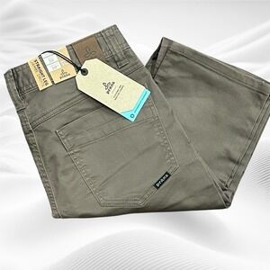 prAna Jeans‎ Mens 30x36 (35) Mud Brown Bridger Jean Slim Fit Stretch Organic